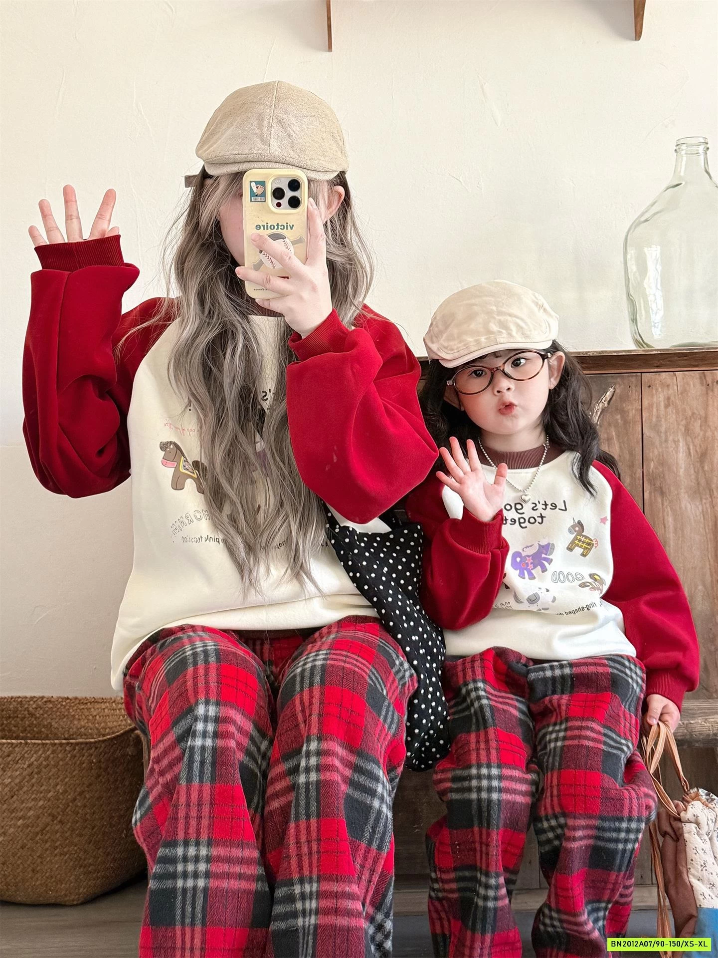 QUẦN NỈ CARO ĐỎ LÓT NHUNG