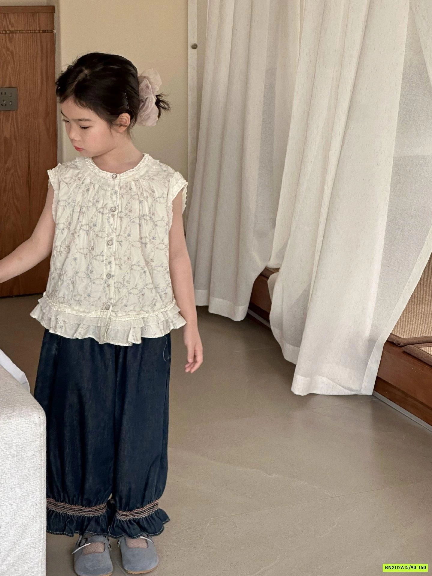 ÁO THÊU MIX JEANS BO GẤU