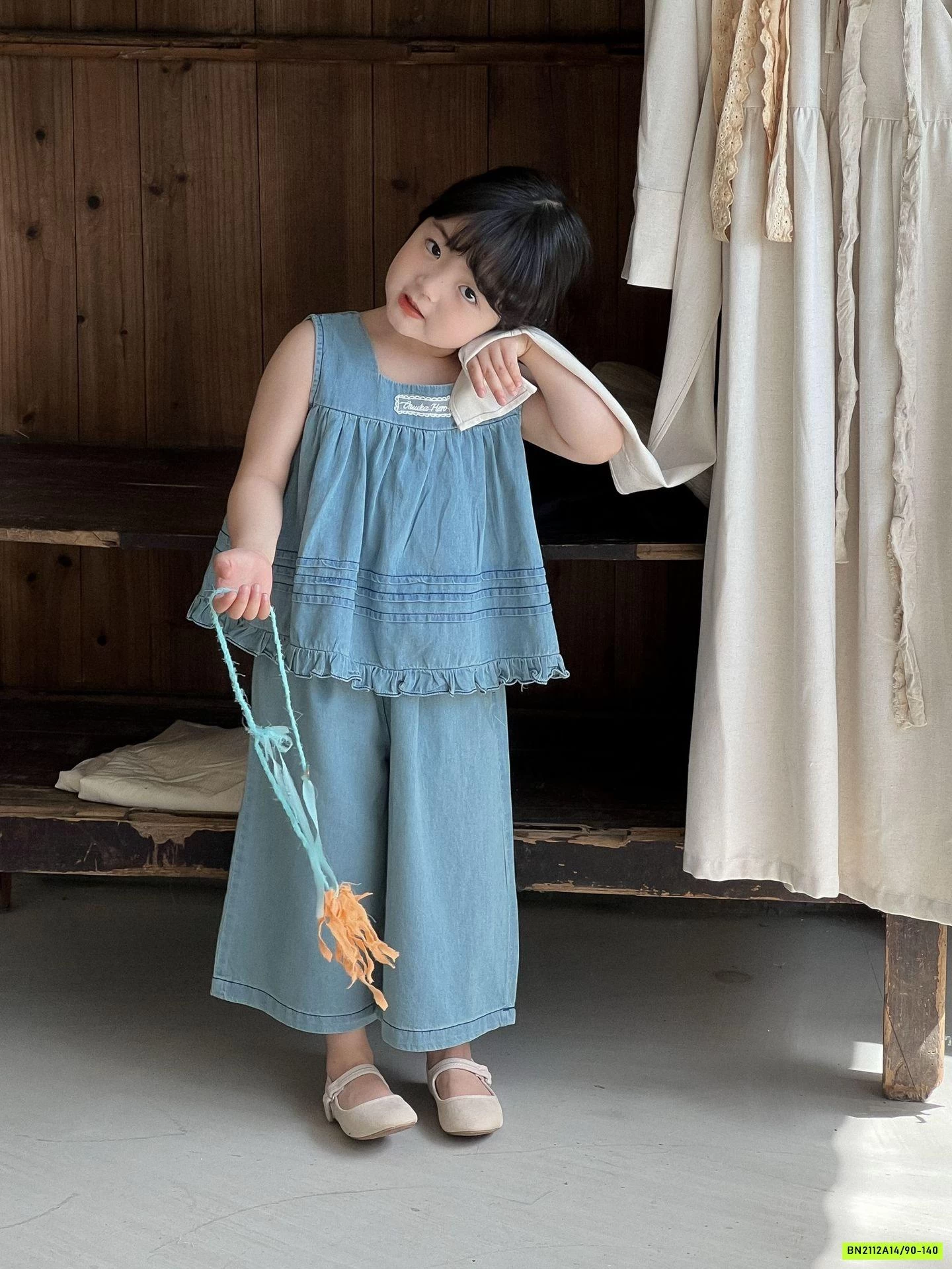 SÉT JEANS QUẦN SUÔNG BÁNH BÈO