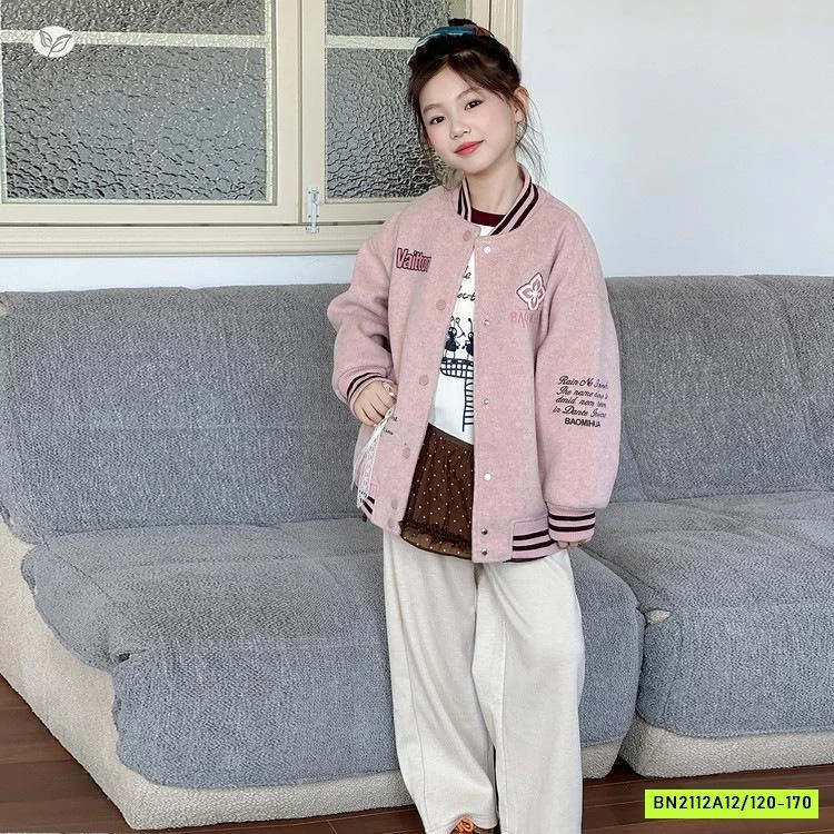 KHOÁC BOMBER HỒNG TRẦN BÔNG SZ ĐẠI