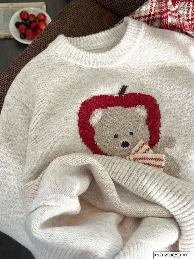 SÉT ÁO LEN GẤU MIX CHÂN VÁY CARO AMBB 24A175