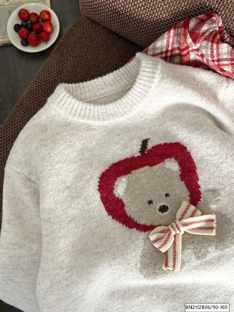 SÉT ÁO LEN GẤU MIX CHÂN VÁY CARO AMBB 24A175