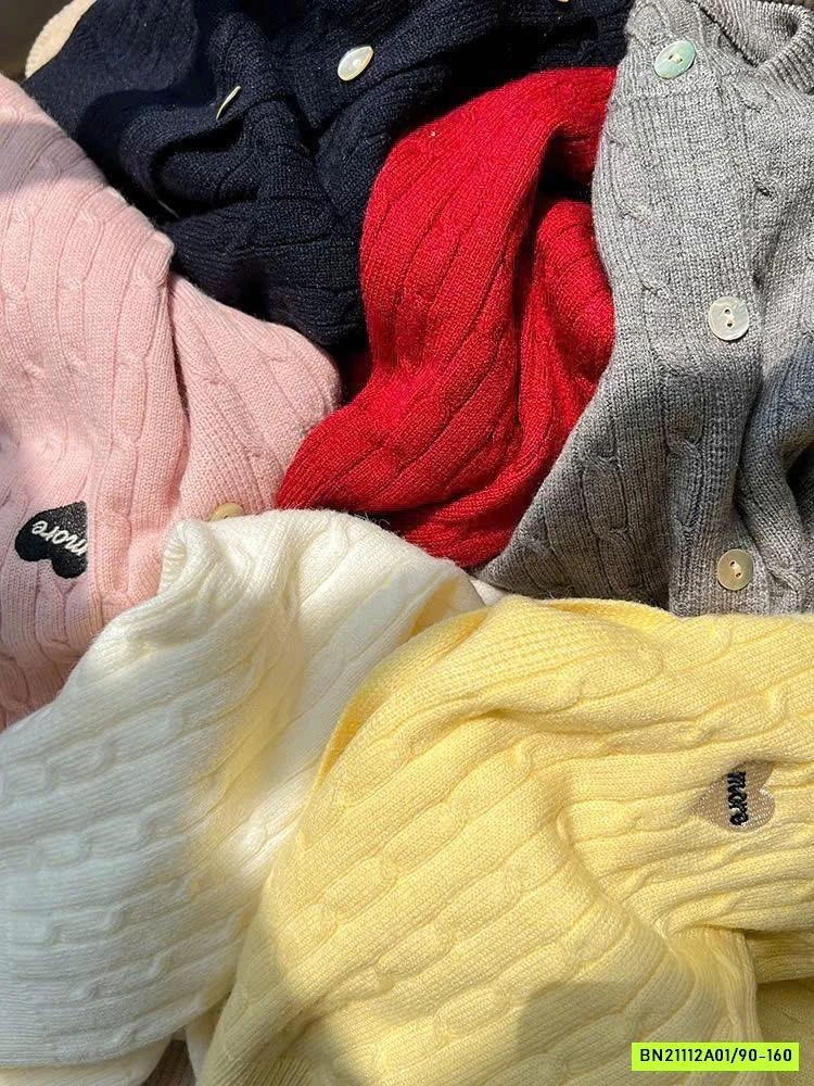 CARDIGAN THÊU TRÁI TIM 24Y159 AMBB