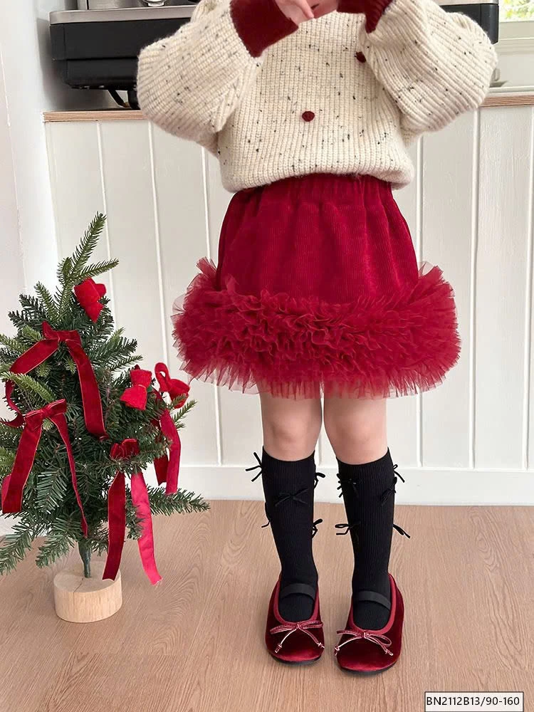 ĐẦM NHUNG TUTU LÓT LÔNG ẤM ÁP AMBB 24B008