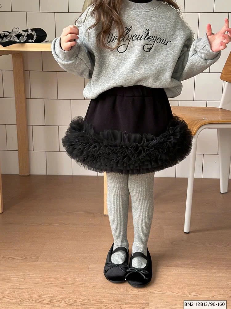 ĐẦM NHUNG TUTU LÓT LÔNG ẤM ÁP AMBB 24B008