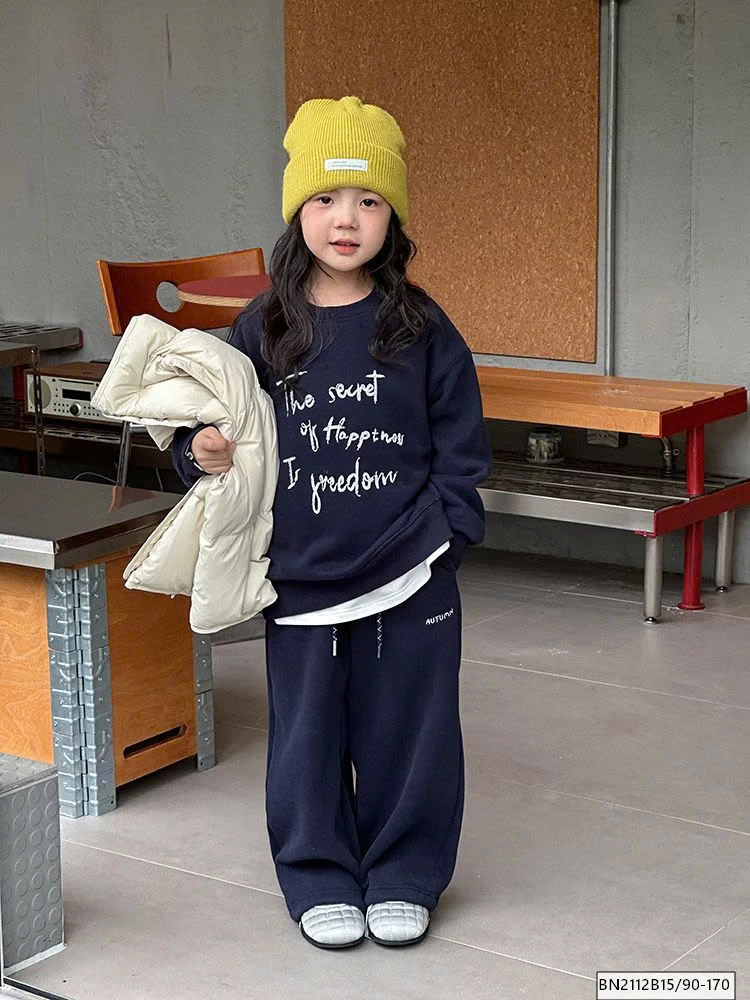 BỘ NỈ IN CHỮ LÓT LÔNG AMBB 25C176