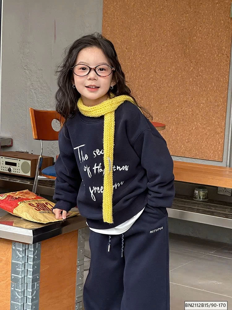 BỘ NỈ IN CHỮ LÓT LÔNG AMBB 25C176