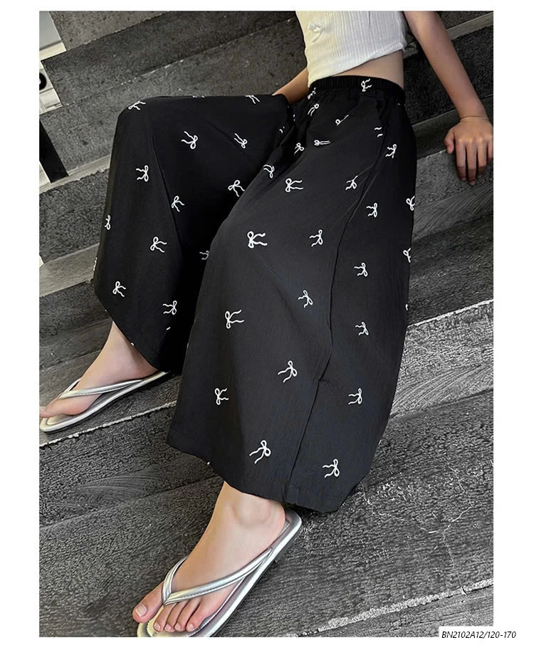 QUẦN ỐNG RỘNG IN NƠ