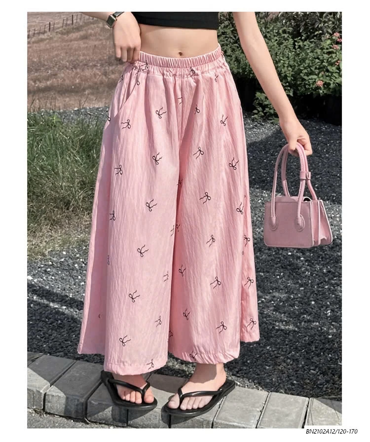 QUẦN ỐNG RỘNG IN NƠ