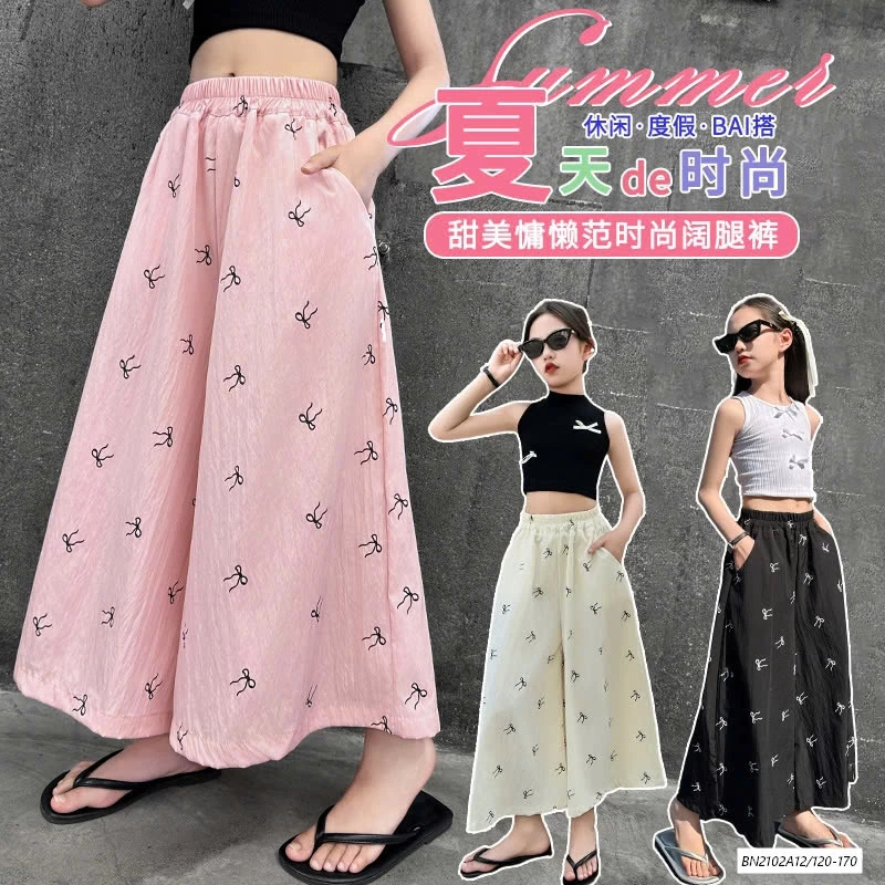 QUẦN ỐNG RỘNG IN NƠ