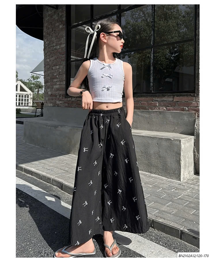 QUẦN ỐNG RỘNG IN NƠ