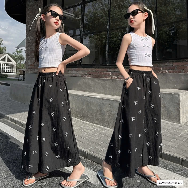 QUẦN ỐNG RỘNG IN NƠ