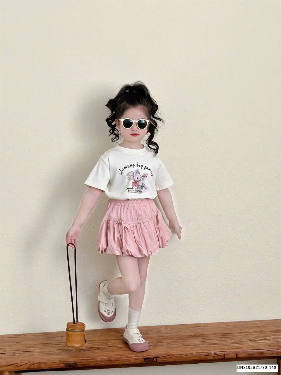 SÉT ÁO PHÔNG MIX CHÂN VÁY BÍ BÉ GÁI