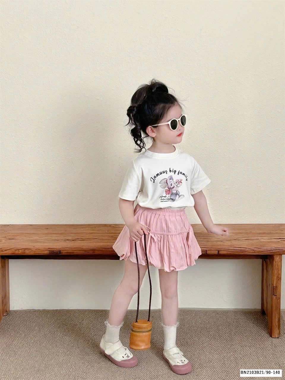 SÉT ÁO PHÔNG MIX CHÂN VÁY BÍ BÉ GÁI