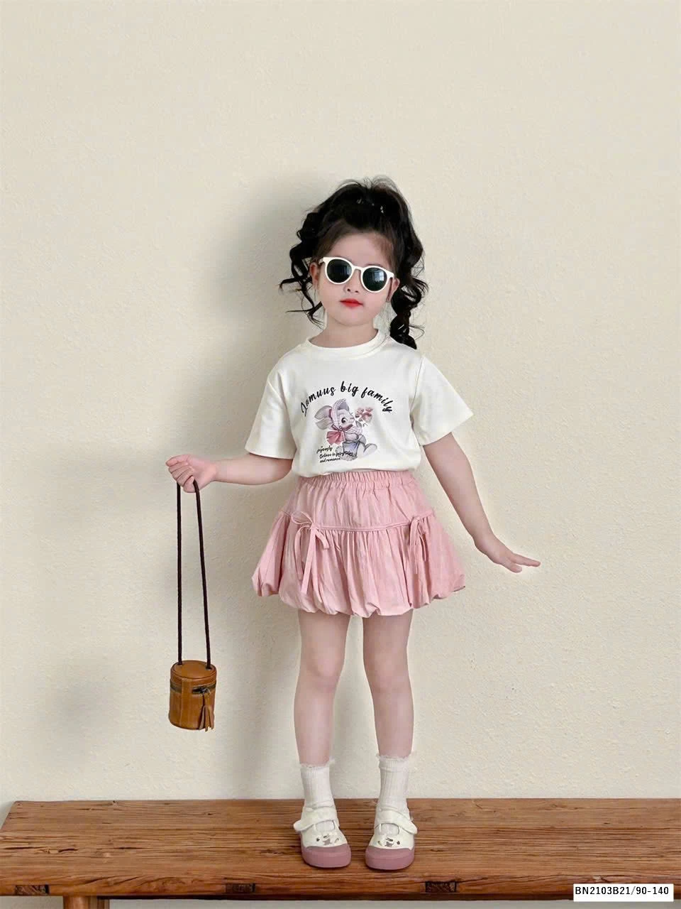 SÉT ÁO PHÔNG MIX CHÂN VÁY BÍ BÉ GÁI