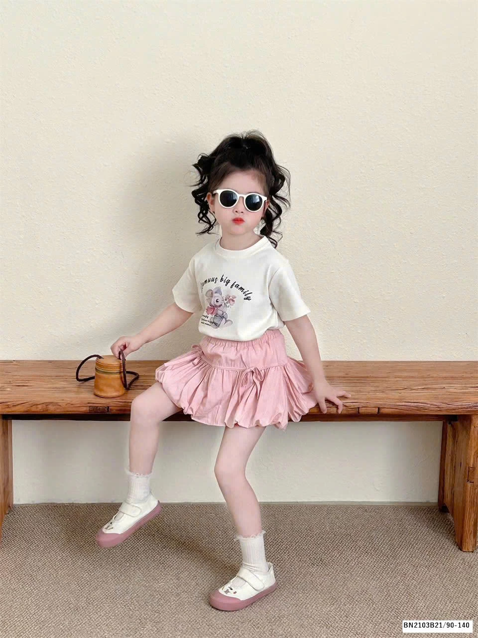 SÉT ÁO PHÔNG MIX CHÂN VÁY BÍ BÉ GÁI