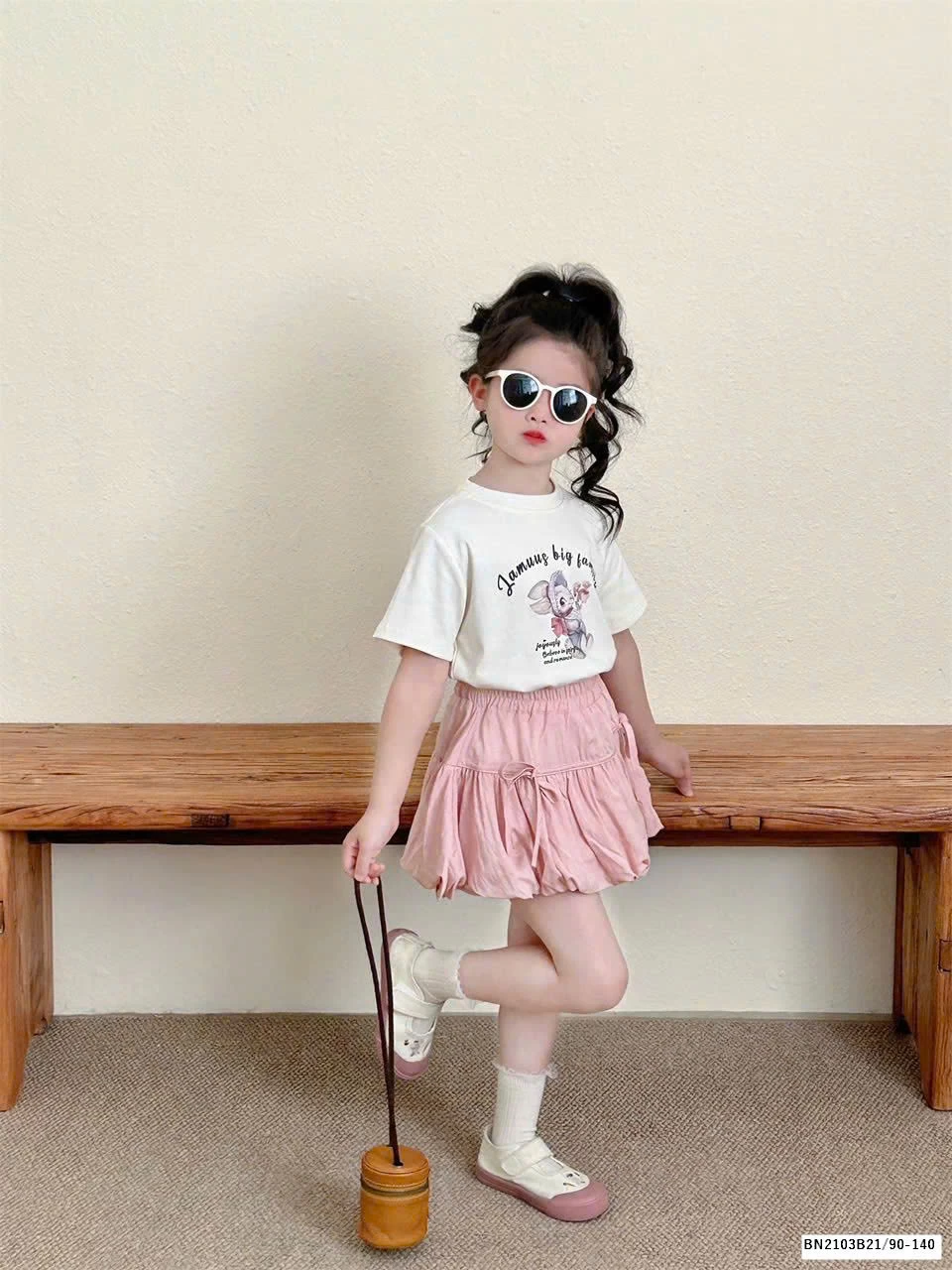 SÉT ÁO PHÔNG MIX CHÂN VÁY BÍ BÉ GÁI