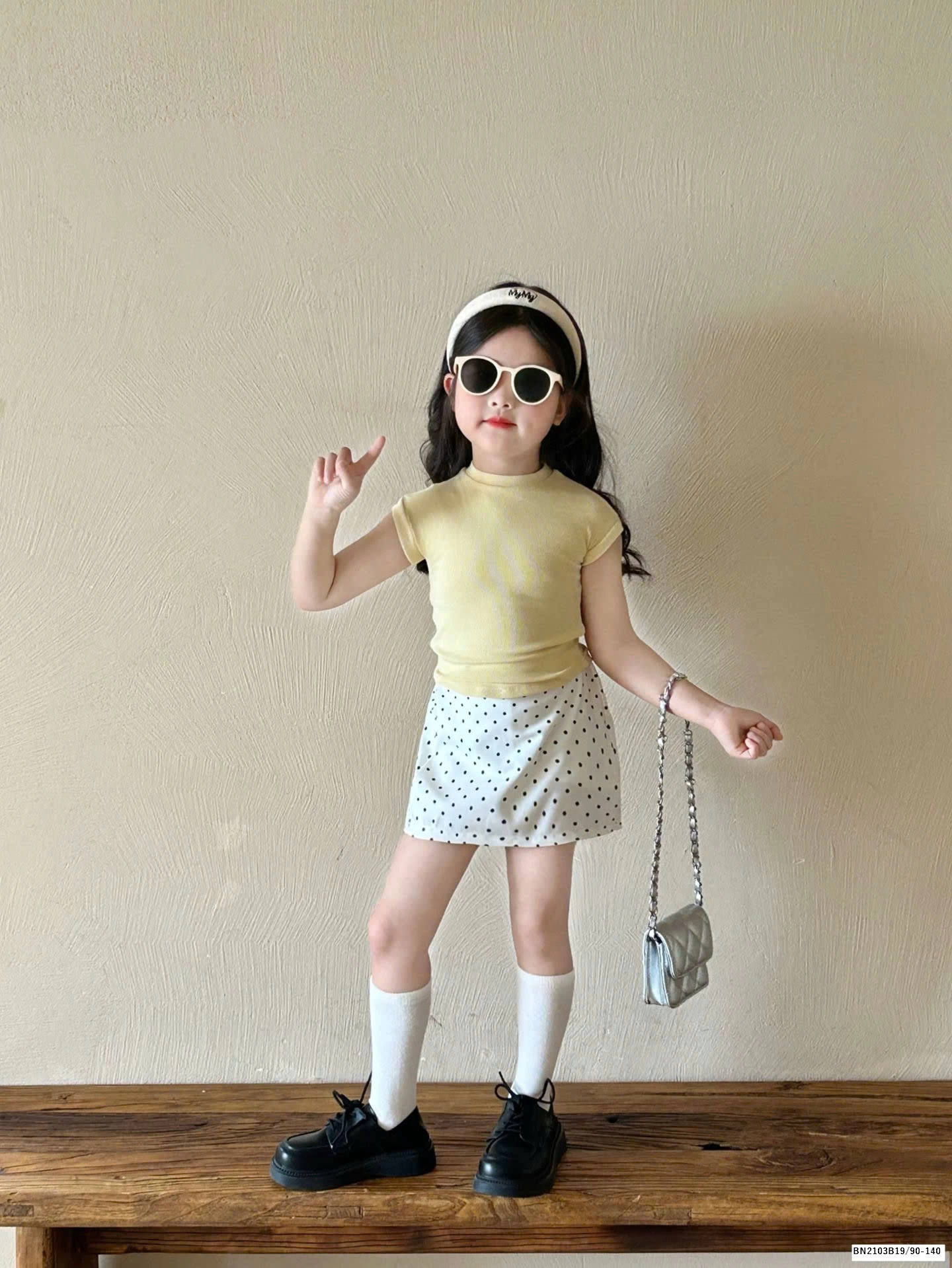 SÉT ÁO THUN MIX CHÂN VÁY CHẤM BI