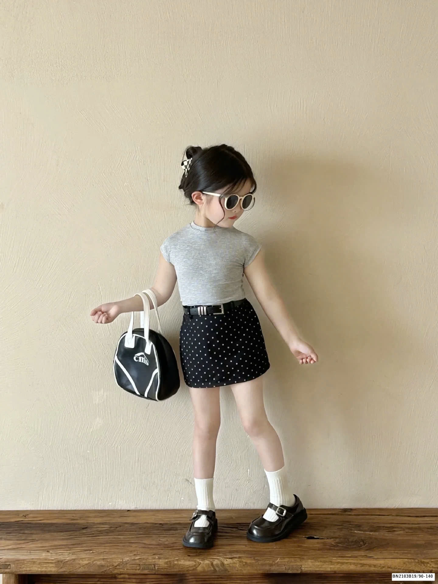 SÉT ÁO THUN MIX CHÂN VÁY CHẤM BI