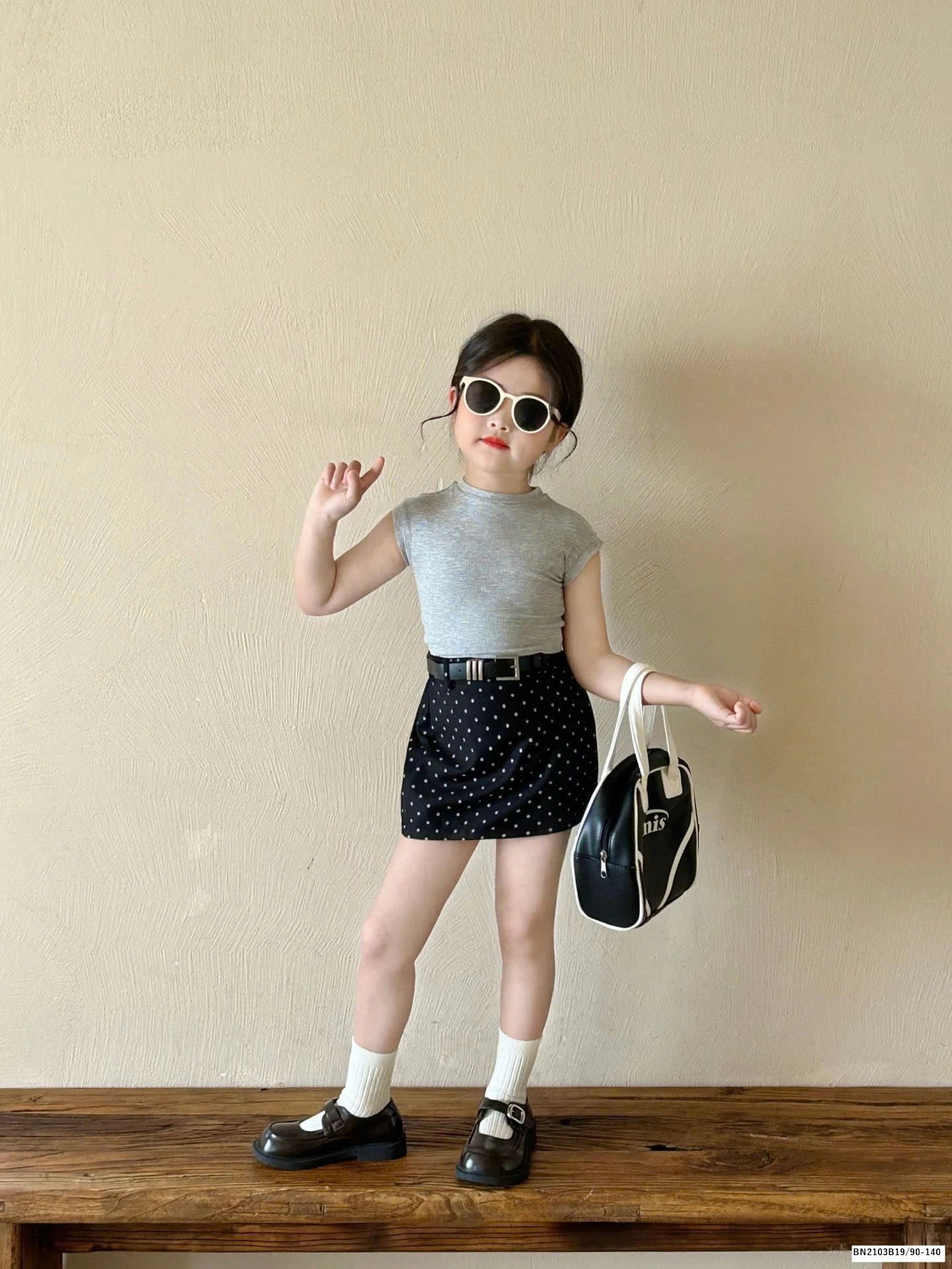 SÉT ÁO THUN MIX CHÂN VÁY CHẤM BI