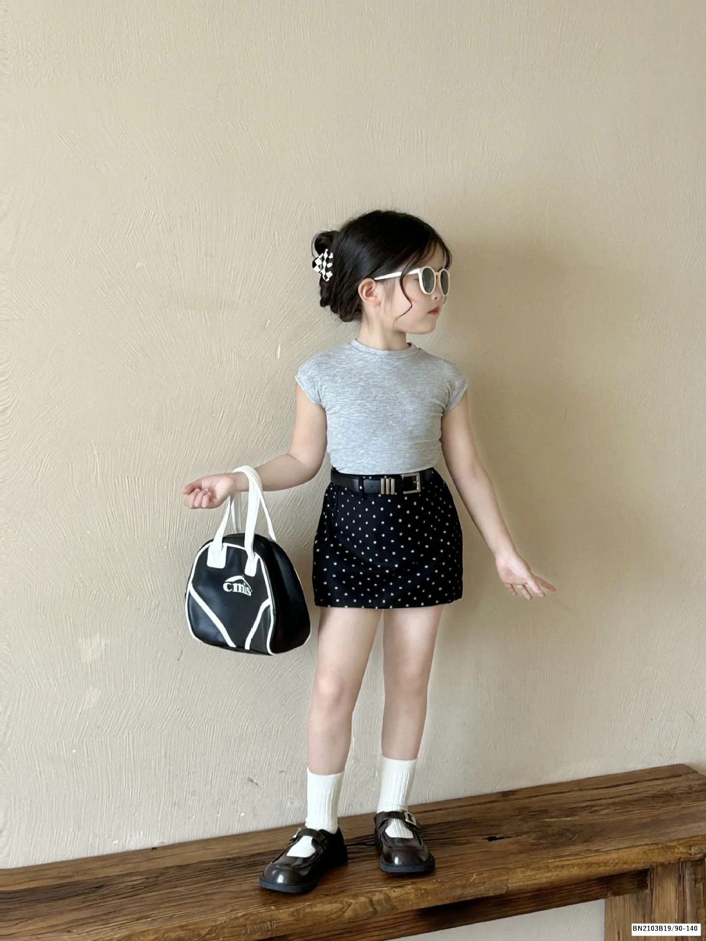 SÉT ÁO THUN MIX CHÂN VÁY CHẤM BI