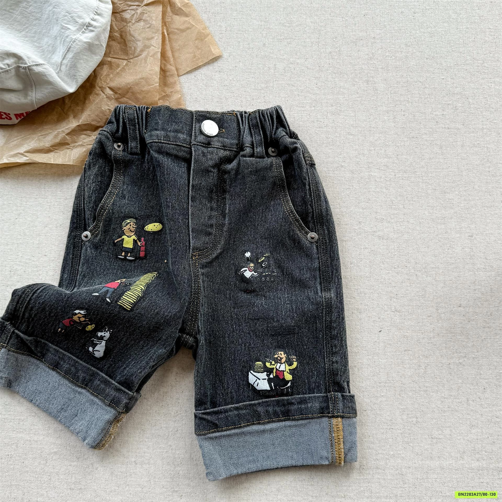 JEANS LỬNG THÊU DÁNG SKINNY 6226 ADBABY