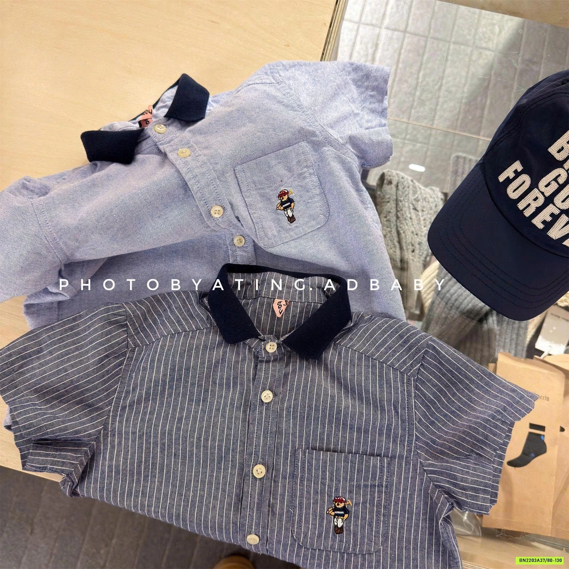 SƠ MI PHỐI CỔ THÊU GẤU ADBABY