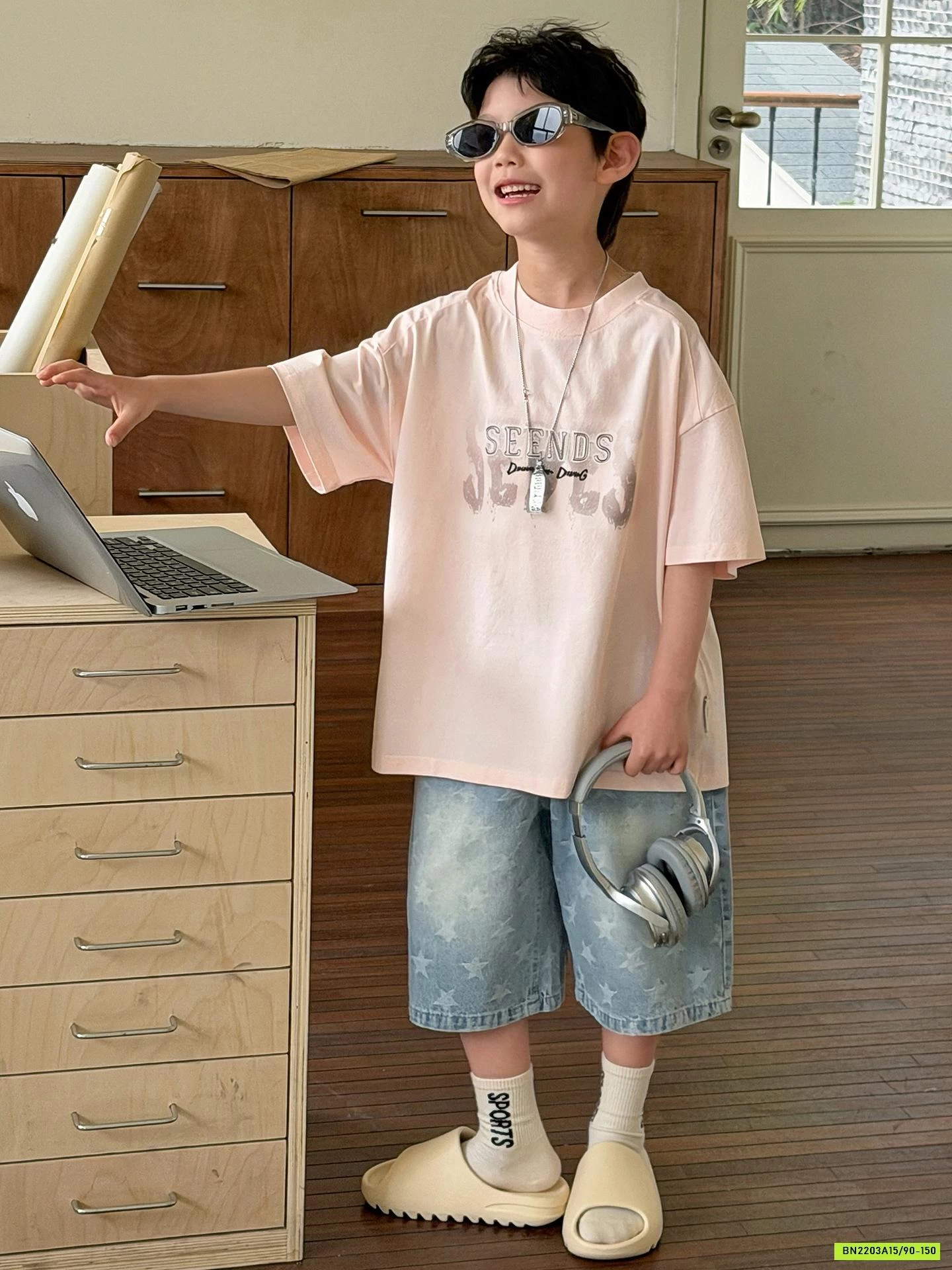 ÁO THUN HỒNG MIX SHORT JEANS