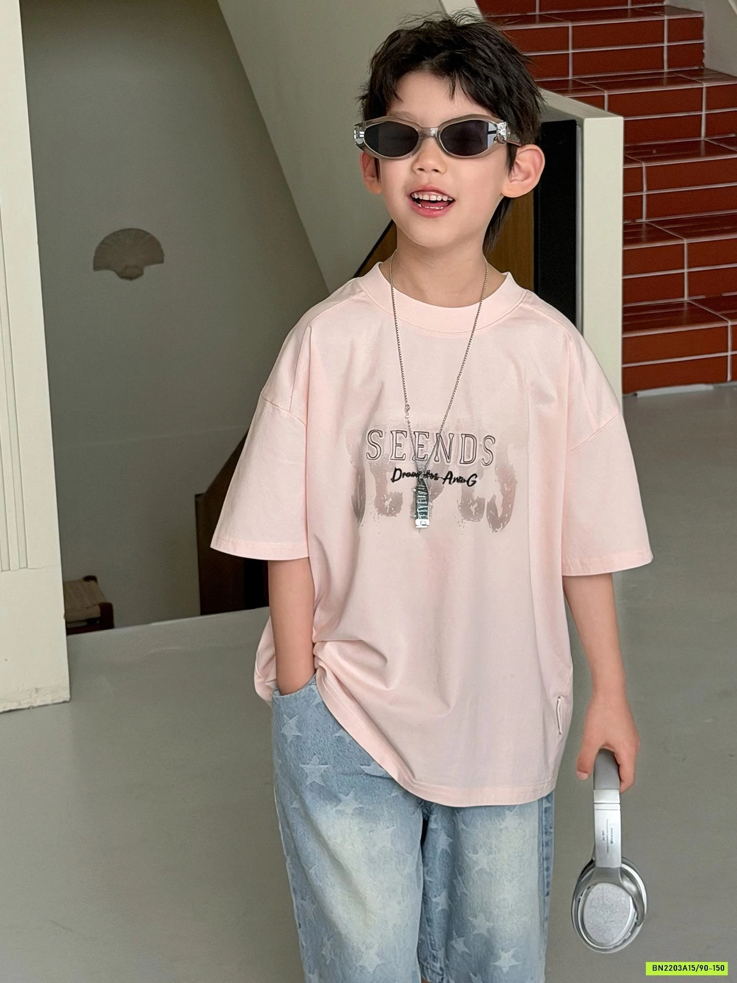 ÁO THUN HỒNG MIX SHORT JEANS