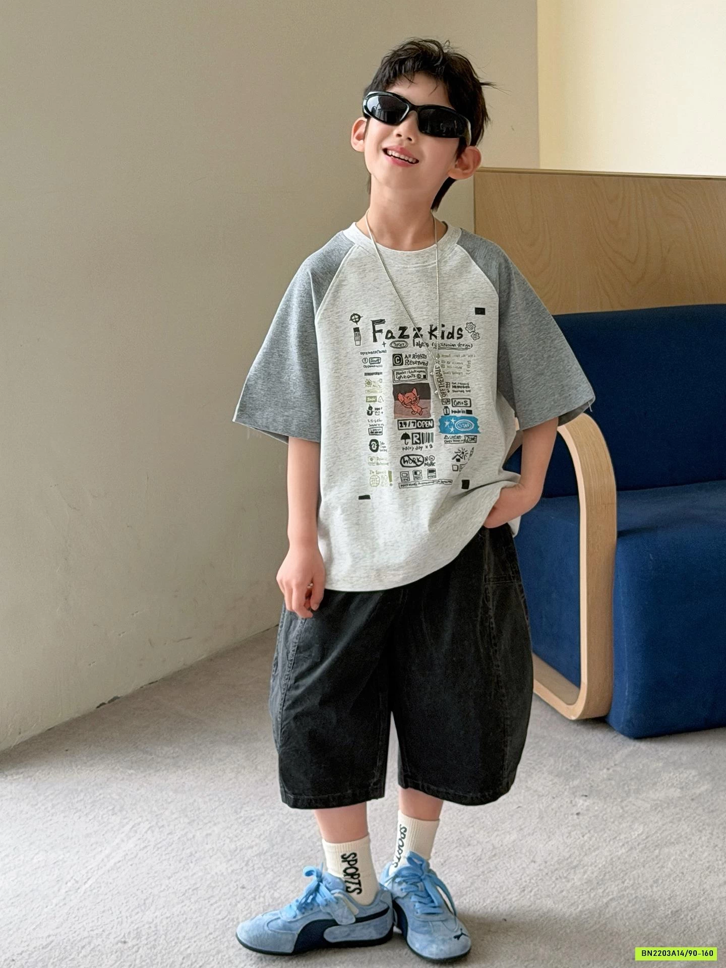 ÁO PHỐI MÀU TAY MIX SHORT BAGGY