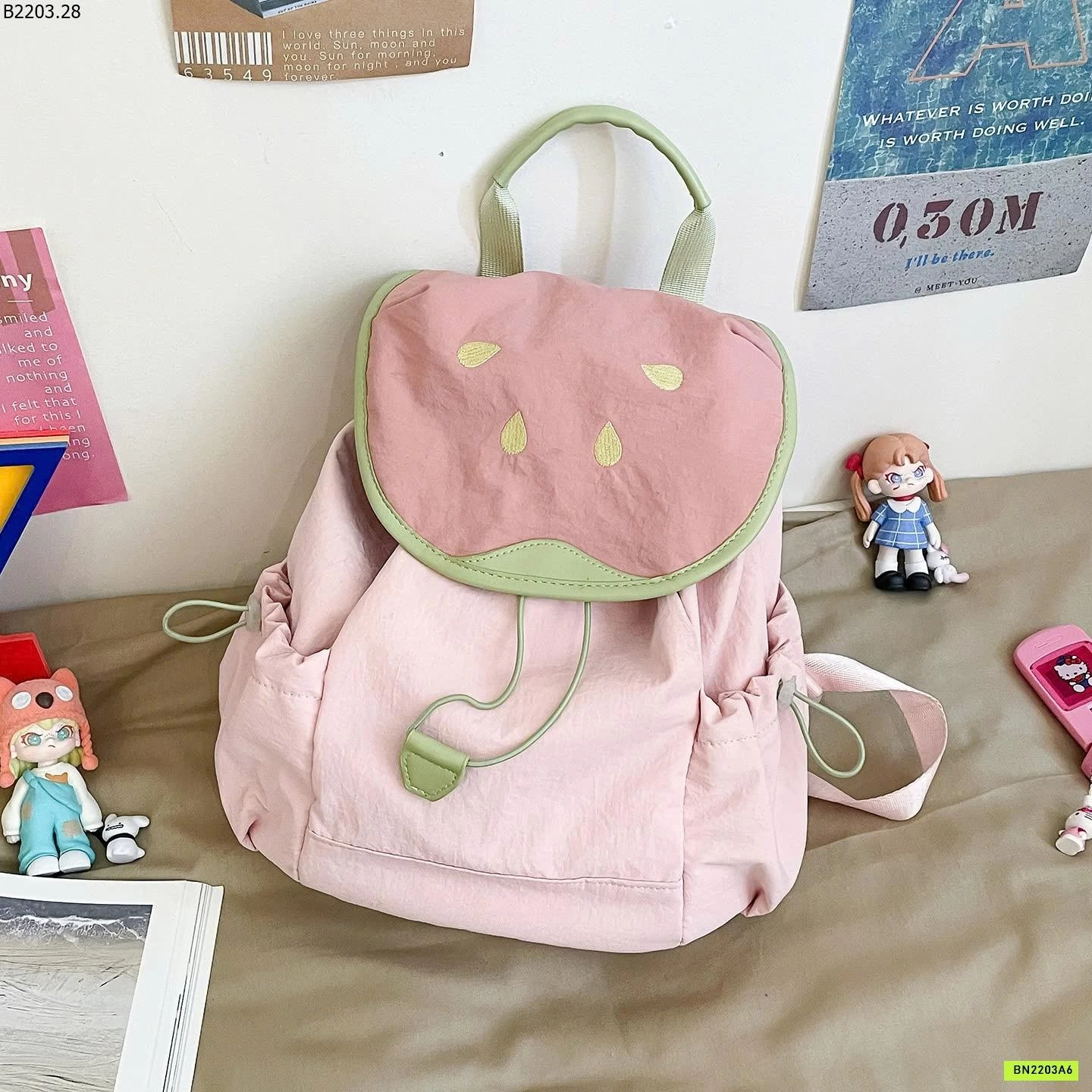 BALO VẢI HỌA TIẾT TRÁI CÂY CUTE