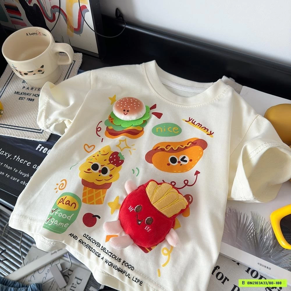 ÁO THUN GẮN GẤU BÔNG DỄ THƯƠNG