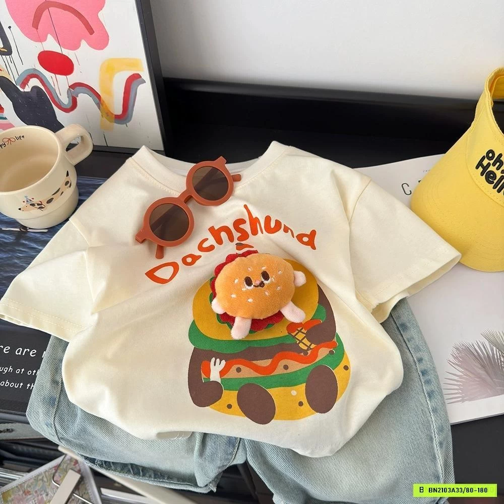 ÁO THUN GẮN GẤU BÔNG DỄ THƯƠNG