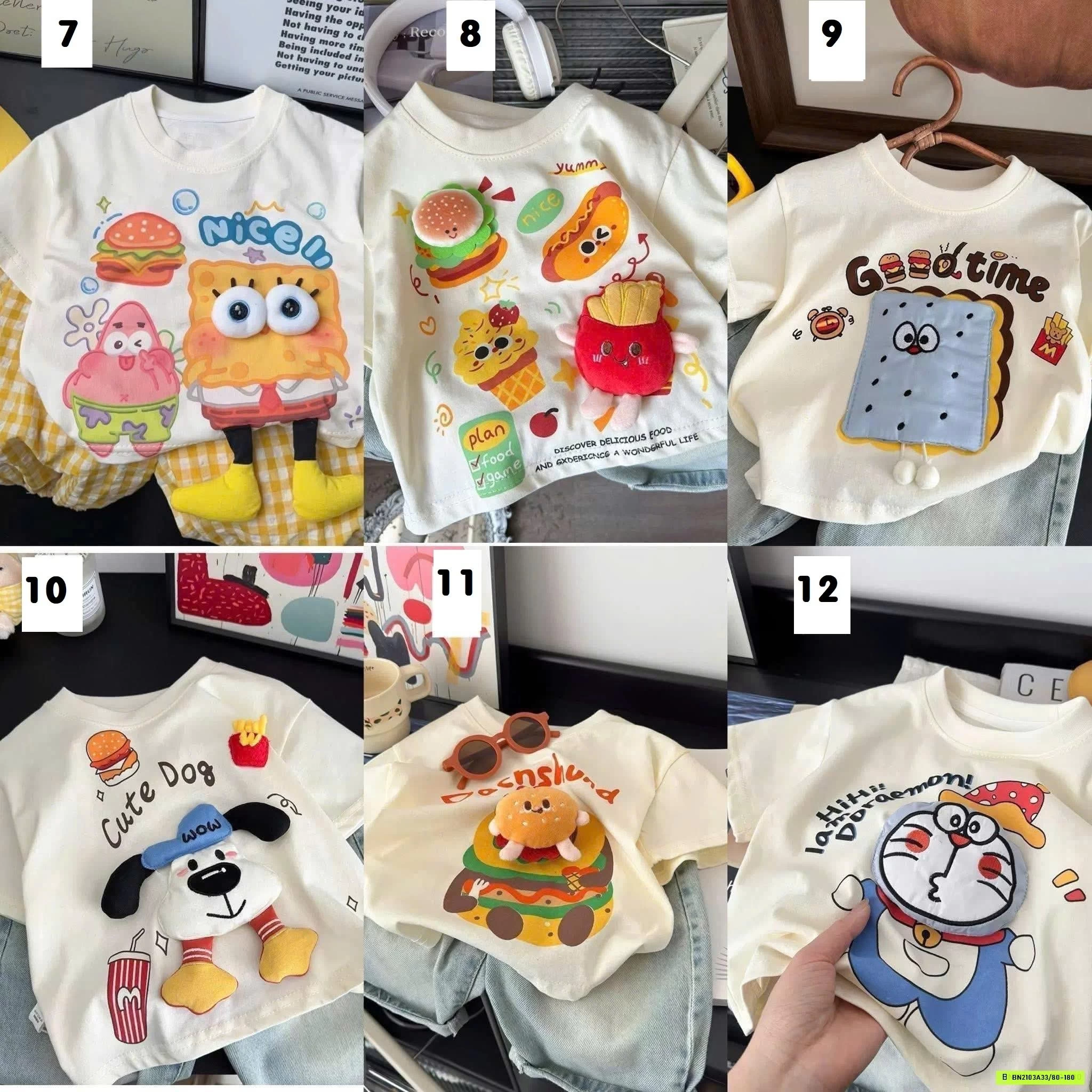 ÁO THUN GẮN GẤU BÔNG DỄ THƯƠNG