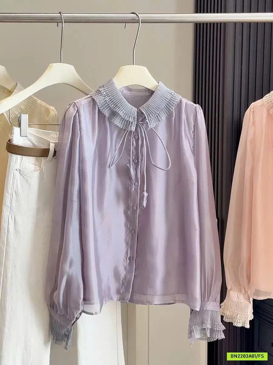 SƠ MI LỤA CỔ BÈO ANNA