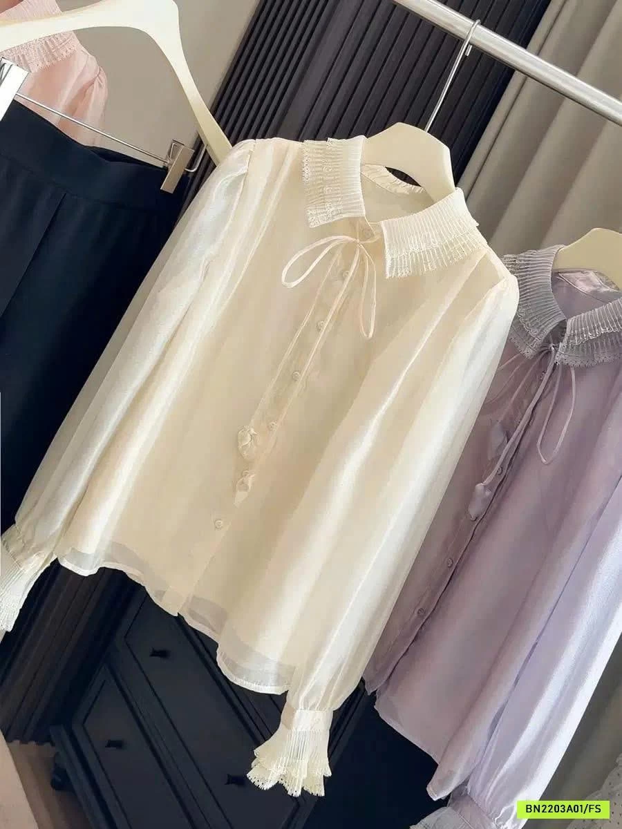 SƠ MI LỤA CỔ BÈO ANNA