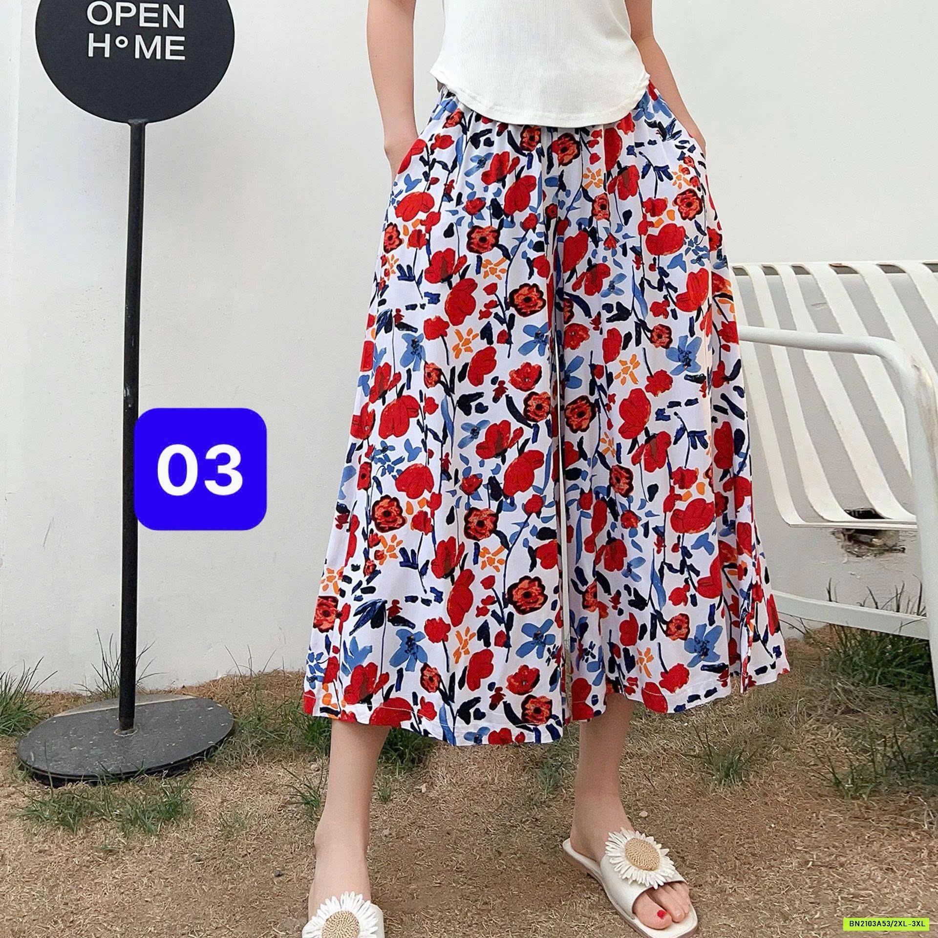 QUẦN LANH DÁNG RỘNG HỌA TIẾT