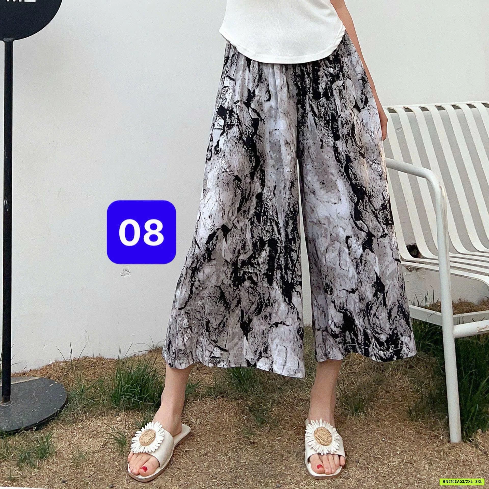 QUẦN LANH DÁNG RỘNG HỌA TIẾT