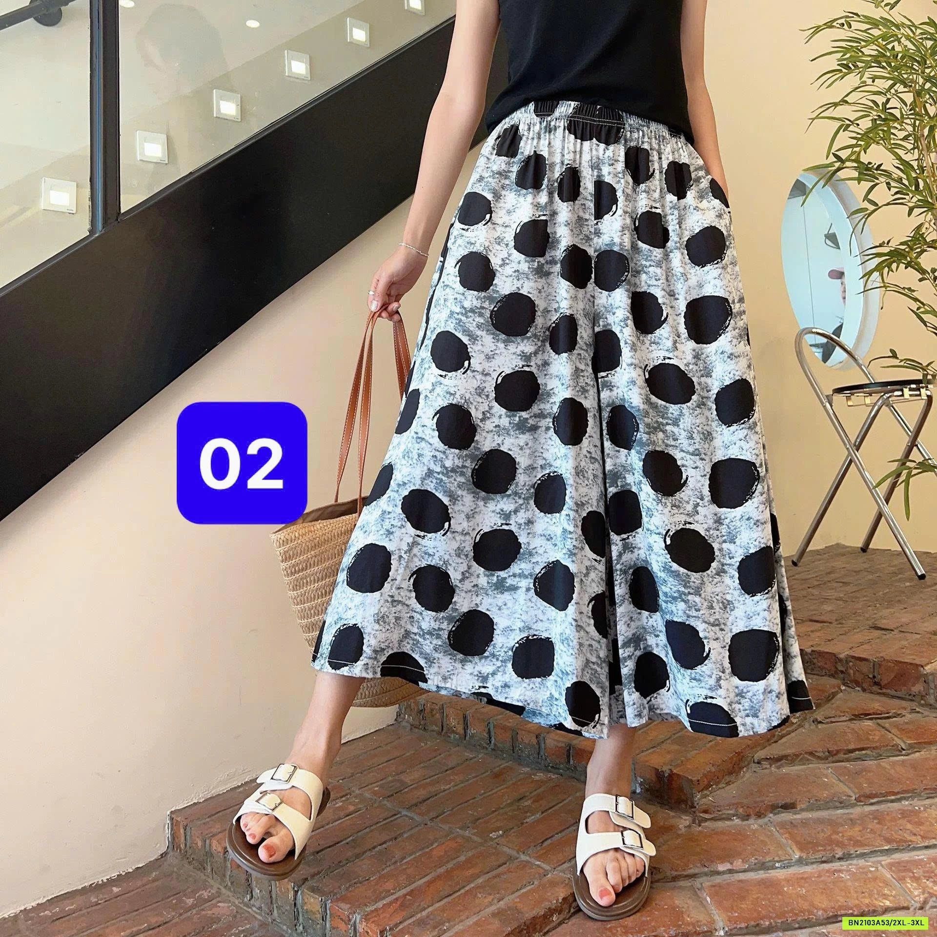 QUẦN LANH DÁNG RỘNG HỌA TIẾT