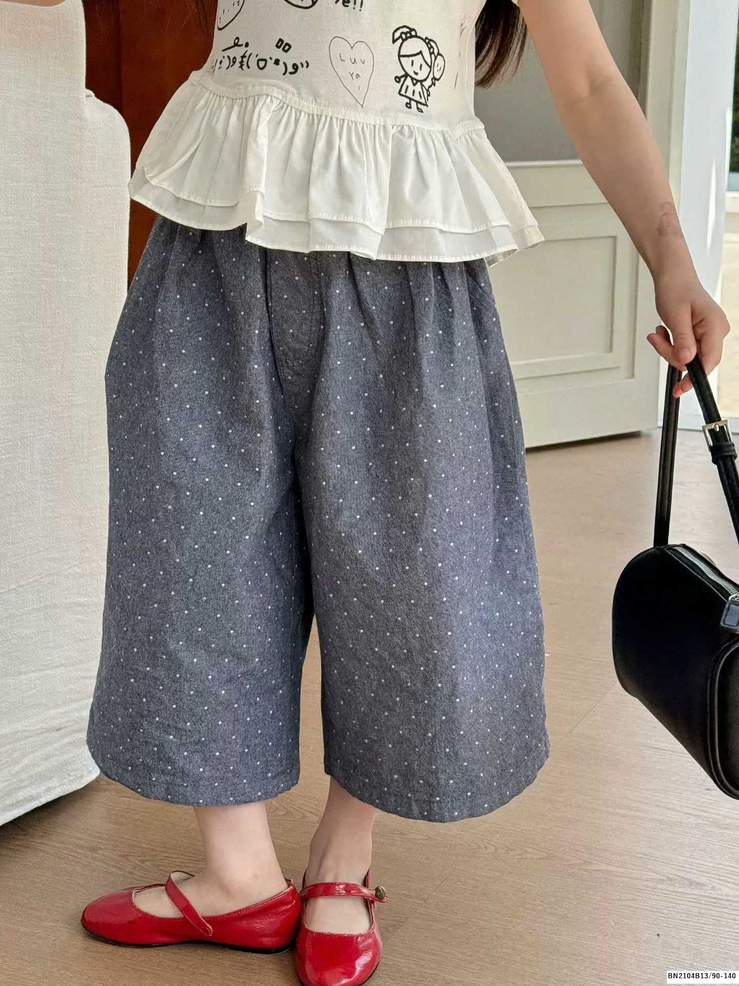 ÁO THUN kityy mix quần chấm bi