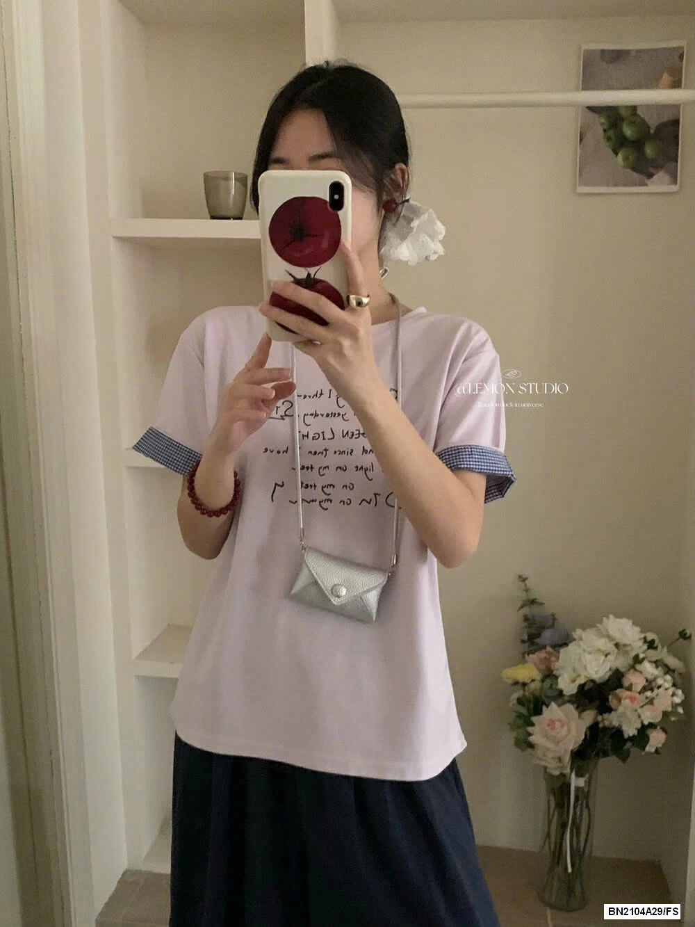 ÁO THUN CHỮ PHỐI VIỀN TAY LEMON