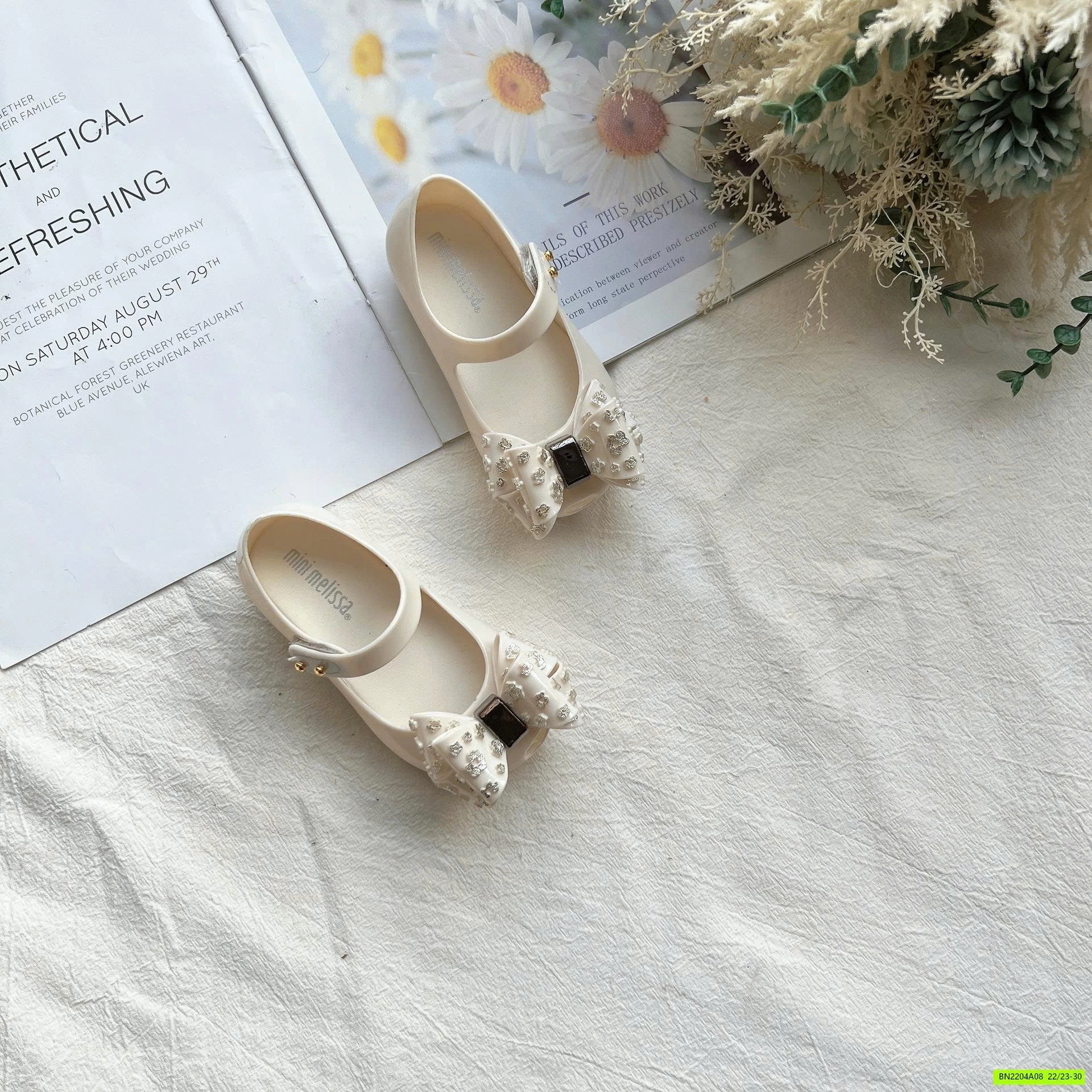 GIÀY MINI MELISA NƠ ĐÍNH HOA