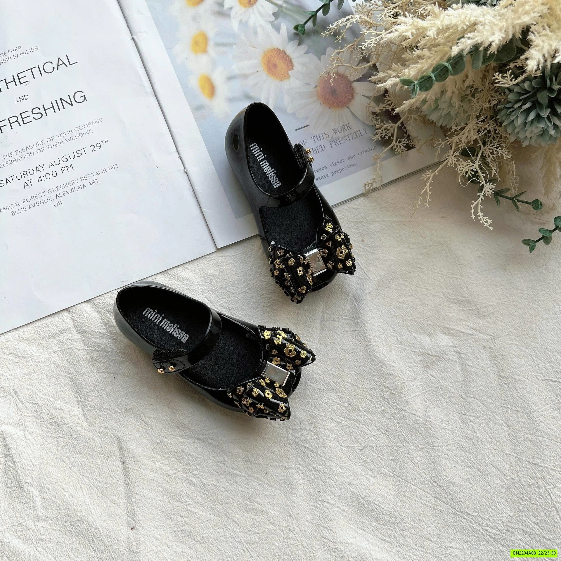 GIÀY MINI MELISA NƠ ĐÍNH HOA