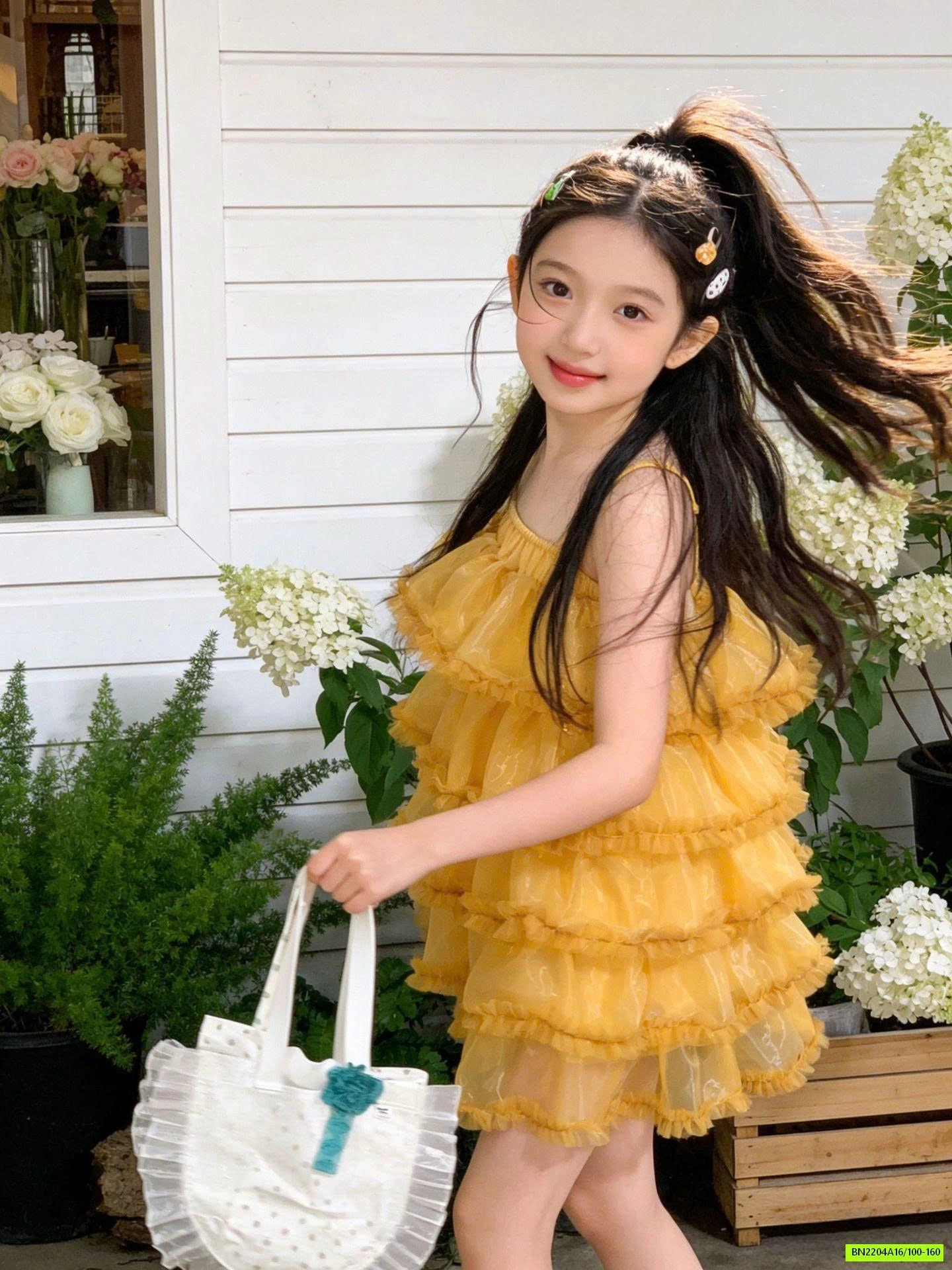 ĐẦM VOAN VÀNG 2 DÂY XẾP TẦNG