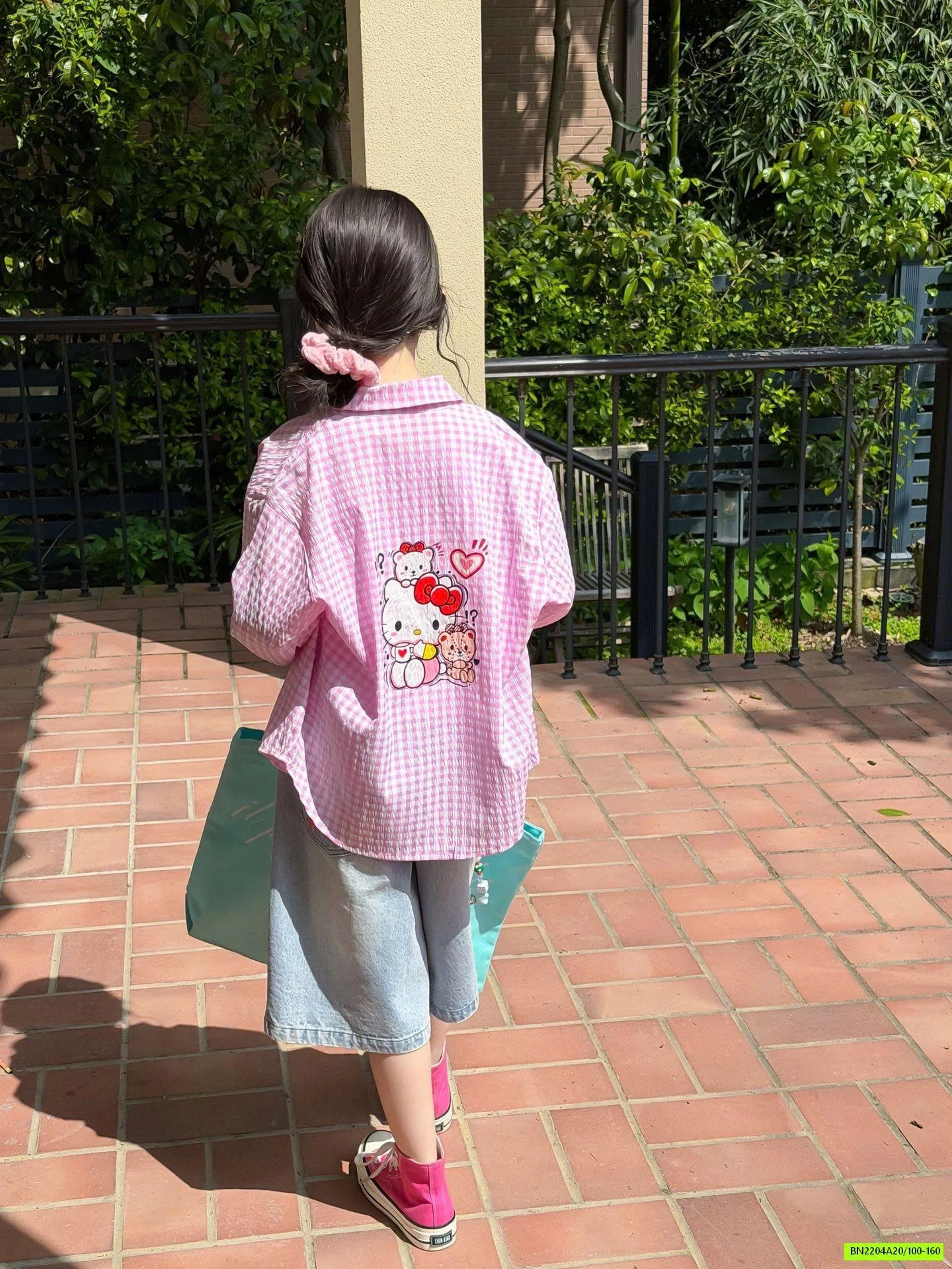 SƠ MI CARO HỒNG KITTY