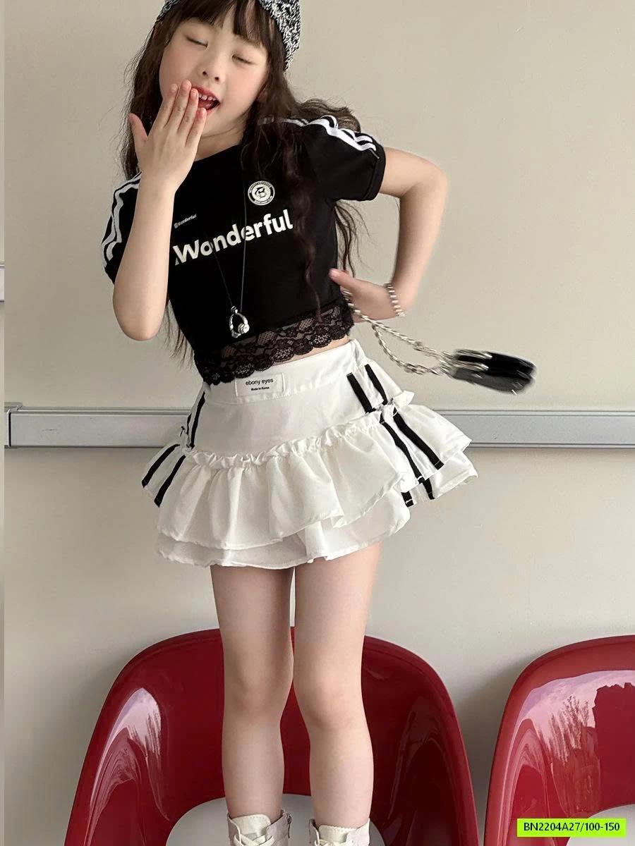 CROPTOP THỂ THAO VIỀN REN YUKIDS