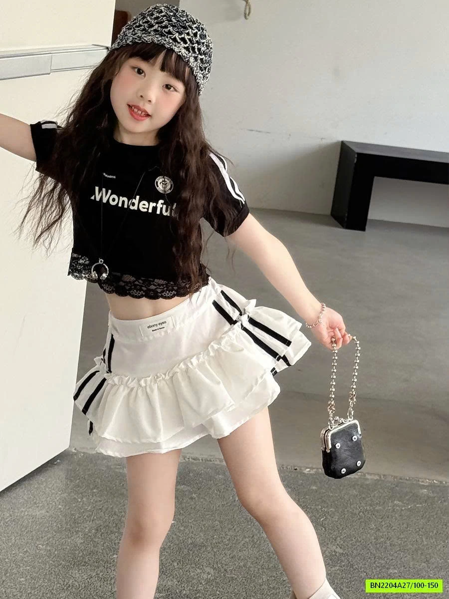 CROPTOP THỂ THAO VIỀN REN YUKIDS