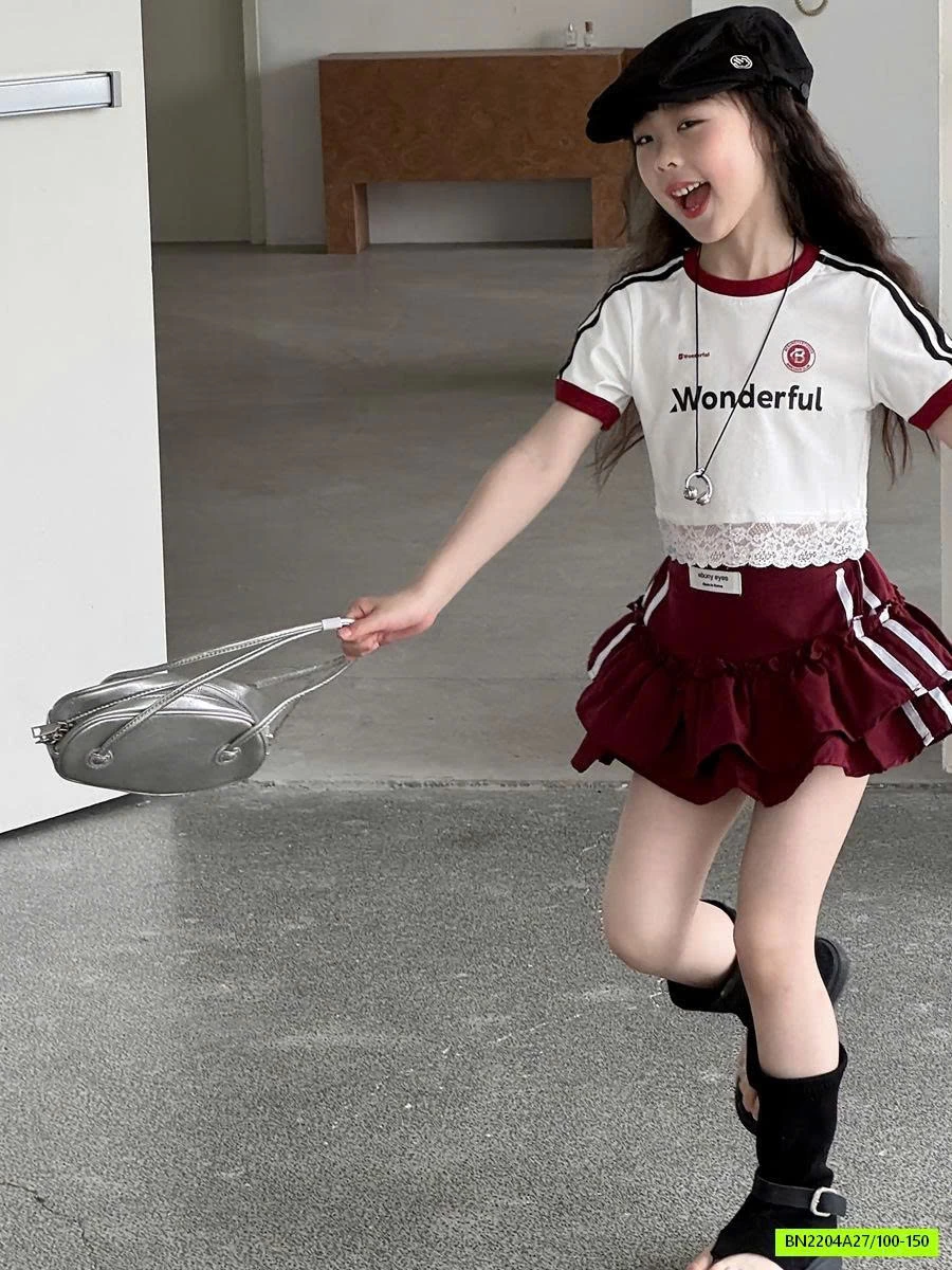 CROPTOP THỂ THAO VIỀN REN YUKIDS