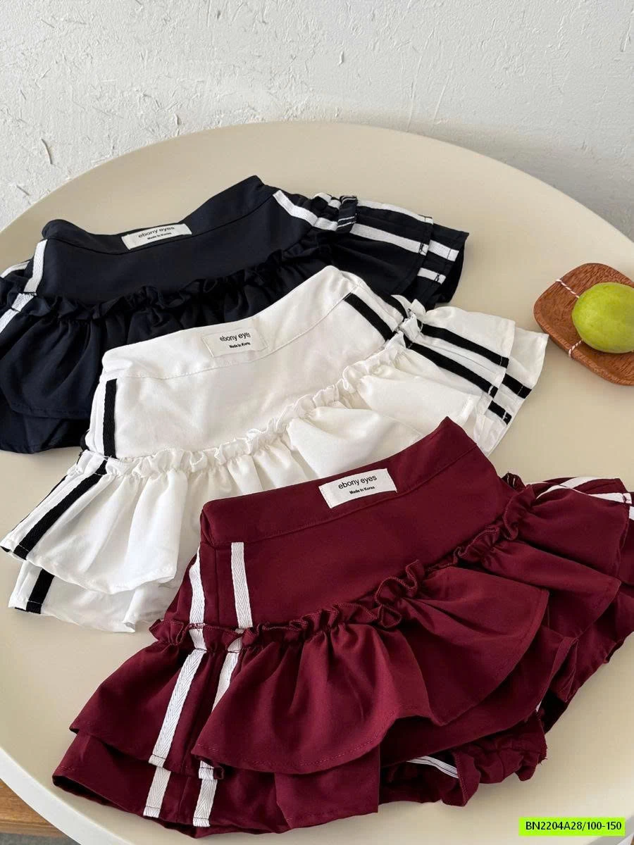 CHÂN VÁY XẾP TẦNG SỌC BÊN YUKIDS