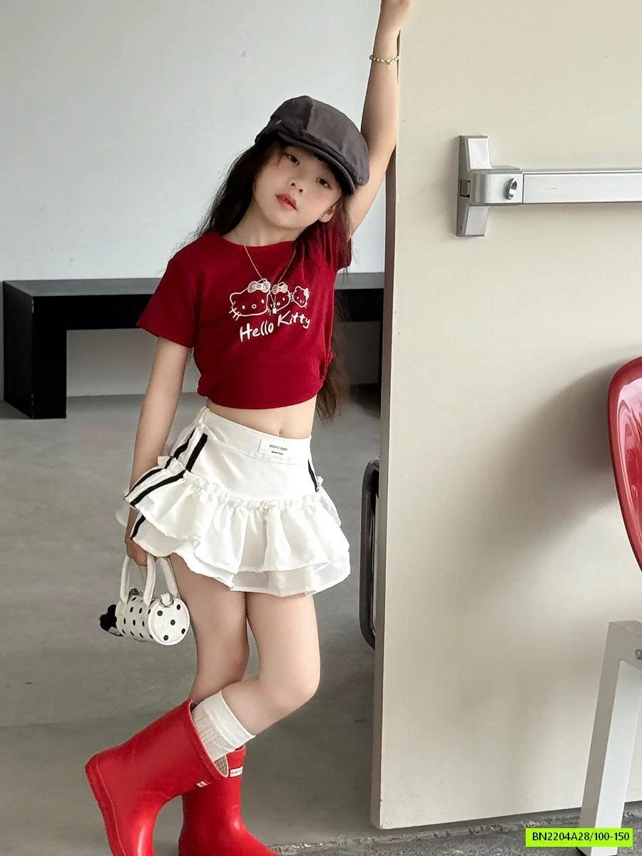 CHÂN VÁY XẾP TẦNG SỌC BÊN YUKIDS